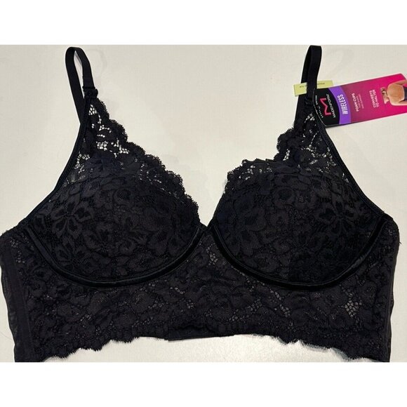 NWT Maidenform Women's Casual Comfort Bralette BRA Black 36B Converts To Halter - Picture 2 of 8